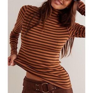 Free People We the Free Good Good Striped Turtleneck